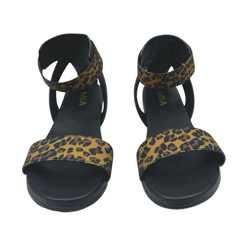 MIA Lydya Leopard Print Elastic Strap Sandals - S… - image 2